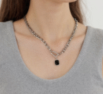 Midnight Gem Choker – Gothic Black Stone Punk Necklace - Image 4
