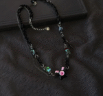 Cyber Devil Necklace – Gothic Crushed Stone Layered Chain - Image 3