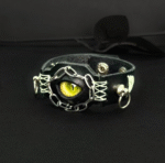 Eyeball Leather Cuff – Handmade Punk Gothic Bracelet - Image 3
