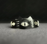 Cat Ear Spiked Leather Cuff – Gothic Punk Bracelet - Image 4
