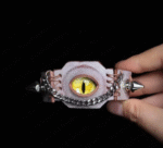 Reptile Eye Leather Cuff – Punk Gothic Chain Bracelet - Image 3